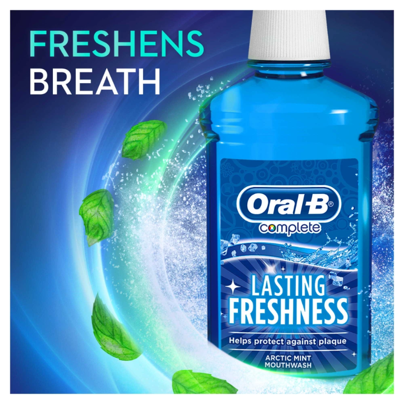 Oral-B Complete Lasting Freshness Arctic Mint Mouthwash - 250ml